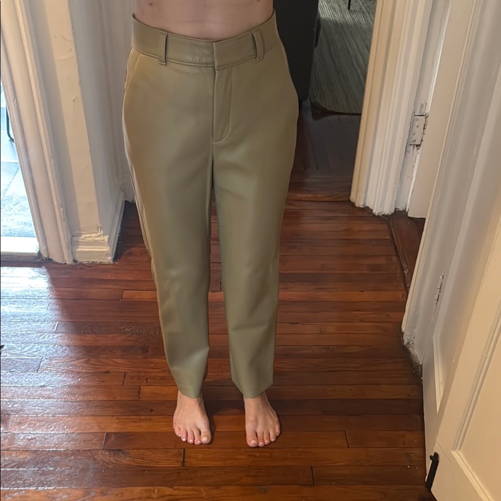 Artizia light green / tan leather pants - never worn! Perfect condition